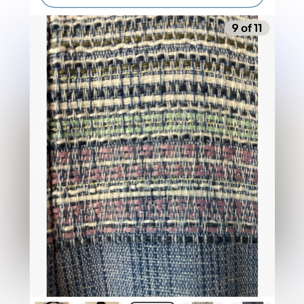 TALBOTS Women’s Blue Stripe Tweed Shift Dress  Sleeveless Sz 16 W Petite - Picture 8 of 10